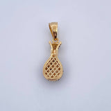 Dije Bolsa Dinero 3.8gr / 3cm / Circones Negros Oro Amarillo 18K &