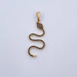Dije Serpiente 1.85gr / 3.8cm / Circones Fucsias Negros Oro Amarillo 18K &