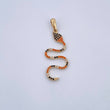 Dije Serpiente 1.9gr / 3.8cm / Circones Negros Naranjas Blancos Oro Amarillo 18K &