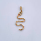 Dije Serpiente 1.9gr / 3.8cm / Circones Negros Naranjas Blancos Oro Amarillo 18K &