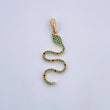 Dije Serpiente 1.9gr / 3.8cm / Circones Verdes Negros Amarillos Oro Amarillo 18K &