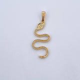 Dije Serpiente 1.9gr / 3.8cm / Circones Verdes Negros Amarillos Oro Amarillo 18K &