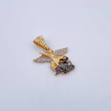 Dije San Miguel Arcangel 3.05gr / 2.7cm / Circones Blancos Tres Oros 18K &