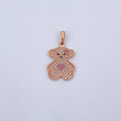 Dije Oso Ts 2.05gr / 2.7cm / Circones Rosados Negros Blancos Oro Rosa 18K &