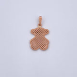 Dije Oso Ts 2.05gr / 2.7cm / Circones Rosados Negros Blancos Oro Rosa 18K &