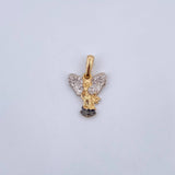 Dije San Miguel Arcangel 1.6gr / 2.1cm / Circones Blancos Tres Oros 18K &