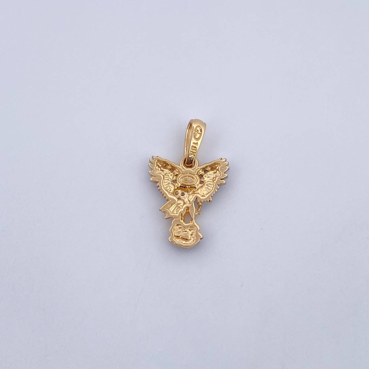 Dije San Miguel Arcangel 1.6gr / 2.1cm / Circones Blancos Tres Oros 18K &