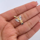 Dije San Miguel Arcangel 1.6gr / 2.1cm / Circones Blancos Tres Oros 18K &