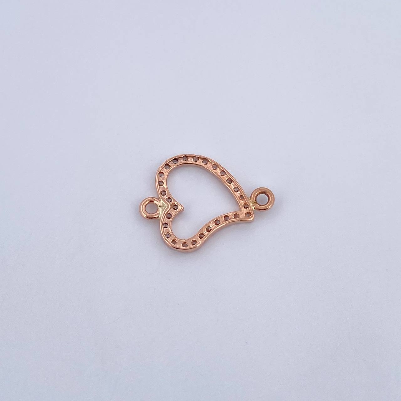 Herraje Silueta Corazon 1gr / 1.9cm / Circones Blancos Oro Rosa 18K &