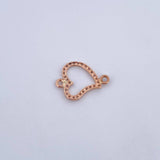 Herraje Silueta Corazon 1gr / 1.9cm / Circones Blancos Oro Rosa 18K &