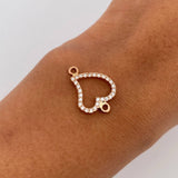 Herraje Silueta Corazon 1gr / 1.9cm / Circones Blancos Oro Rosa 18K &