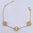 Pulso Aro Seguido Trebol 4.75gr / 16.4cm-19.1cm / 1.2mm Diamantado Oro Amarillo Nac.Esp. 18K &