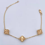 Pulso Aro Seguido Trebol 4.75gr / 16.4cm-19.1cm / 1.2mm Diamantado Oro Amarillo Nac.Esp. 18K &