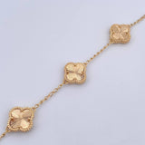 Pulso Aro Seguido Trebol 6.2gr / 17.5cm-19.6cm / 1.3mm Diamantado Oro Amarillo Nac.Esp. 18K &