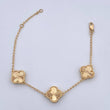 Pulso Aro Seguido Trebol 6.2gr / 17.5cm-19.6cm / 1.3mm Diamantado Oro Amarillo Nac.Esp. 18K &