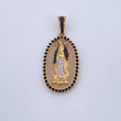 Dije Virgen Guadalupe 6.9gr / 4.4cm / Circones Negros Blancos Oro Amarillo 18K &