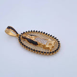 Dije Virgen Guadalupe 6.9gr / 4.4cm / Circones Negros Blancos Oro Amarillo 18K &