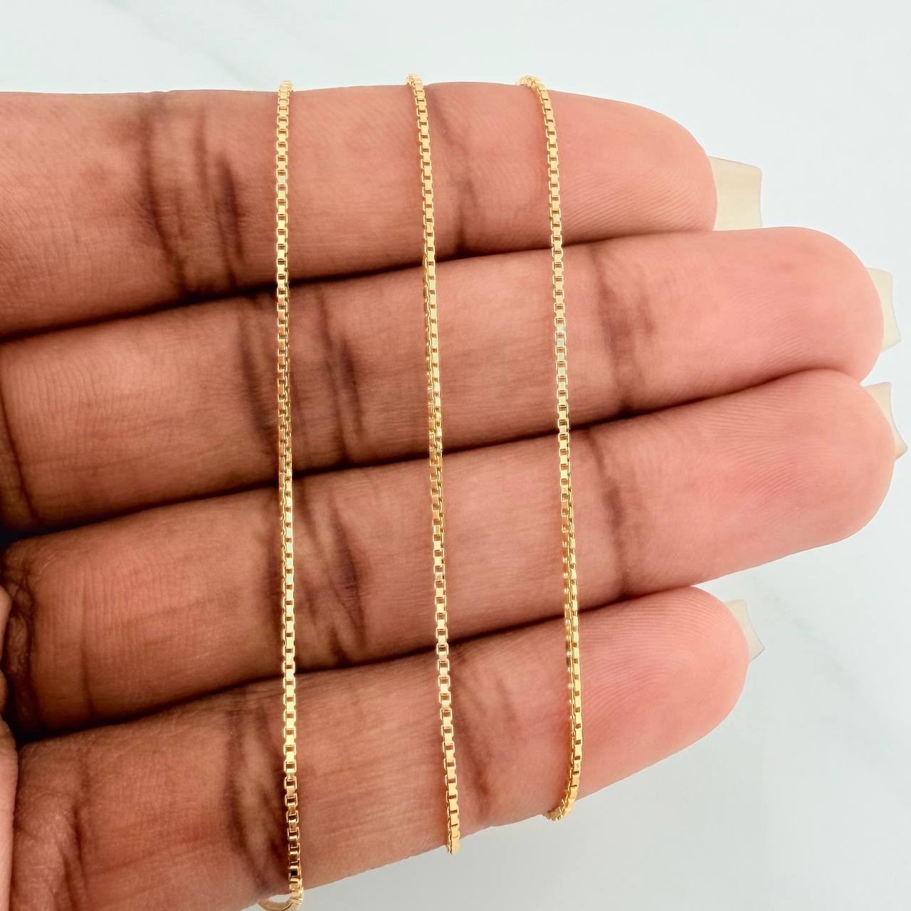 Cadena Veneciana 1.75gr / 60cm / 0.8mm Oro Amarillo +3 18K $