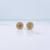 Topos LV 0.8gr / Circones Blancos Oro Amarillo 18K &