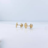 Topos LV 0.8gr / Circones Blancos Oro Amarillo 18K &