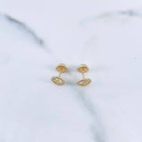 Topos LV 0.8gr / Circones Blancos Oro Amarillo 18K &