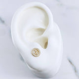 Topos LV 0.8gr / Circones Blancos Oro Amarillo 18K &