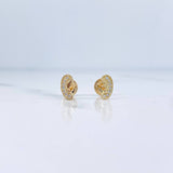 Topos Virgen Maria 0.7gr / Circones Blancos Oro Amarillo 18K &