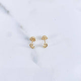 Topos Virgen Maria 0.7gr / Circones Blancos Oro Amarillo 18K &