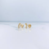Topos Virgen Maria 0.7gr / Circones Blancos Oro Amarillo 18K &