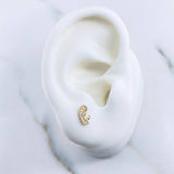 Topos Virgen Maria 0.7gr / Circones Blancos Oro Amarillo 18K &