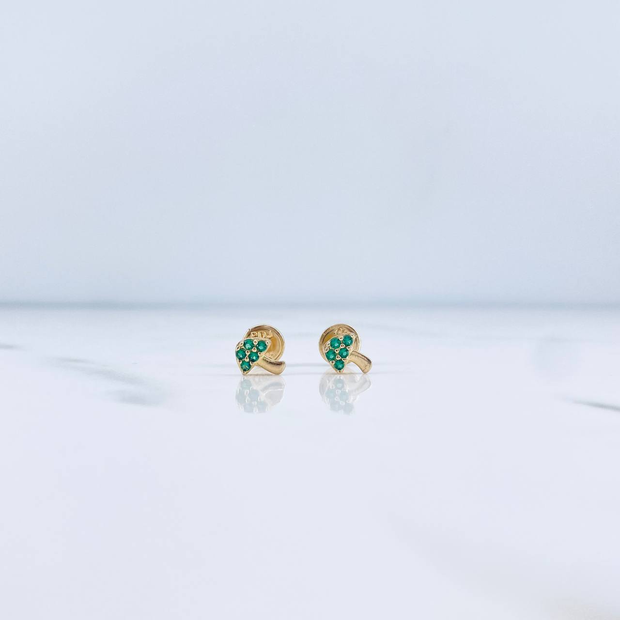 Topos Hongo 0.7gr / Circones Verdes Oro Amarillo 18K &