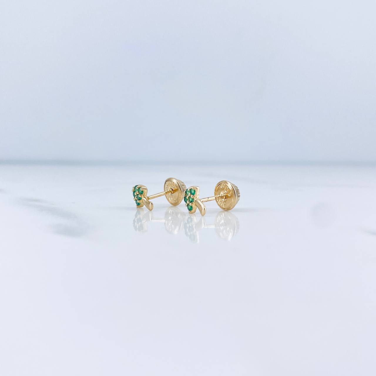 Topos Hongo 0.7gr / Circones Verdes Oro Amarillo 18K &