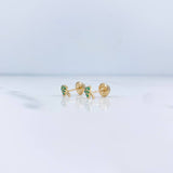 Topos Hongo 0.7gr / Circones Verdes Oro Amarillo 18K &