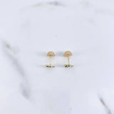 Topos Hongo 0.7gr / Circones Verdes Oro Amarillo 18K &