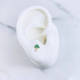Topos Hongo 0.7gr / Circones Verdes Oro Amarillo 18K &