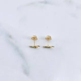 Topos Nota Musical 0.75gr / Circones Verdes Oro Amarillo 18K &