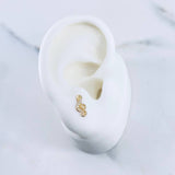 Topos Nota Musical 0.75gr / Circones Blancos Oro Amarillo 18K &