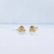 Topos Nota Musical 0.75gr / Circones Blancos Oro Amarillo 18K &