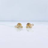 Topos Nota Musical 0.75gr / Circones Blancos Oro Amarillo 18K &