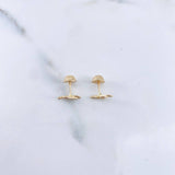 Topos Nota Musical 0.75gr / Circones Blancos Oro Amarillo 18K &