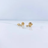 Topos Nota Musical 0.75gr / Circones Blancos Oro Amarillo 18K &
