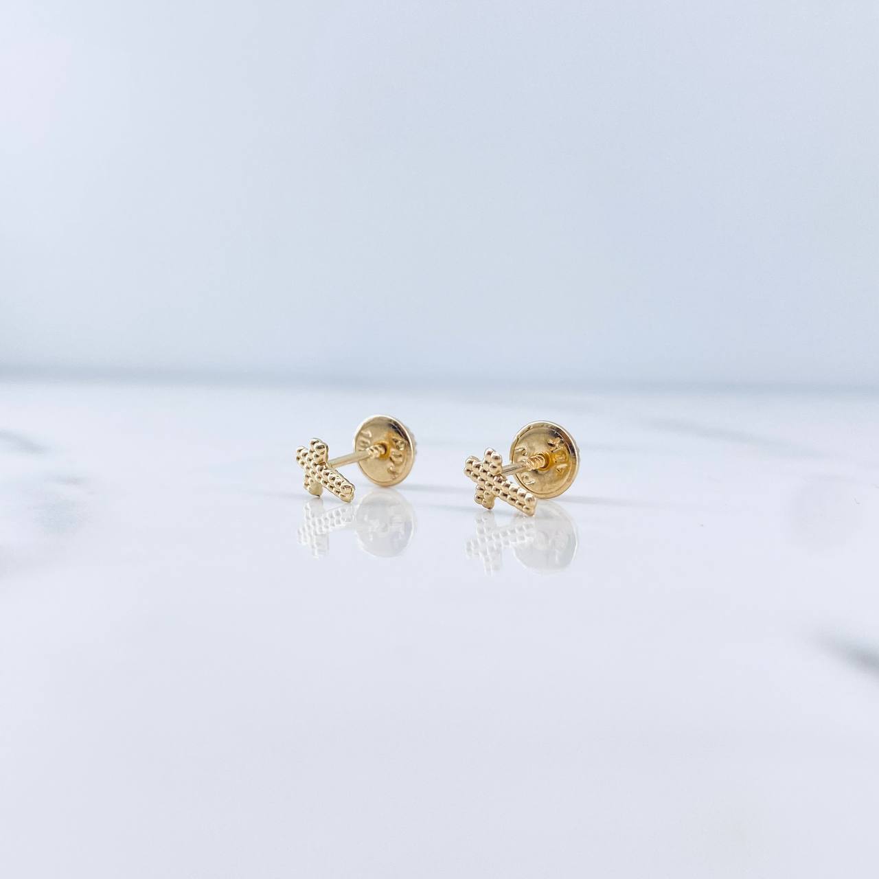 Topos Cruz 0.4gr / Punteados Oro Amarillo 18K &