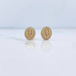 Topos Virgen De Guadalupe 1.4gr / Circones Blancos Oro Amarillo 18K &