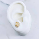 Topos Virgen De Guadalupe 1.4gr / Circones Blancos Oro Amarillo 18K &