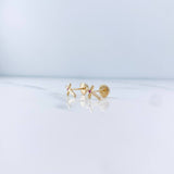 Topos Cruz 0.65gr / Circon Fuscia Oro Amarillo 18K &