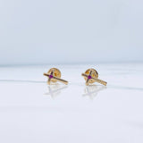 Topos Cruz 0.65gr / Circon Fuscia Oro Amarillo 18K &