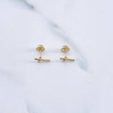 Topos Cruz 0.65gr / Circon Fuscia Oro Amarillo 18K &