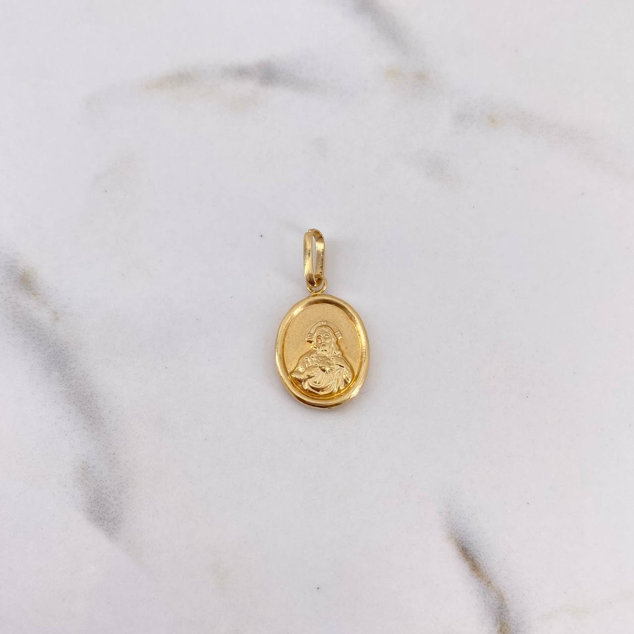 Dije Virgen Del Carmen 0.95gr / 2.3cm / Sagrado Corazon De Jesus Troquelado Oro Amarillo 18K #