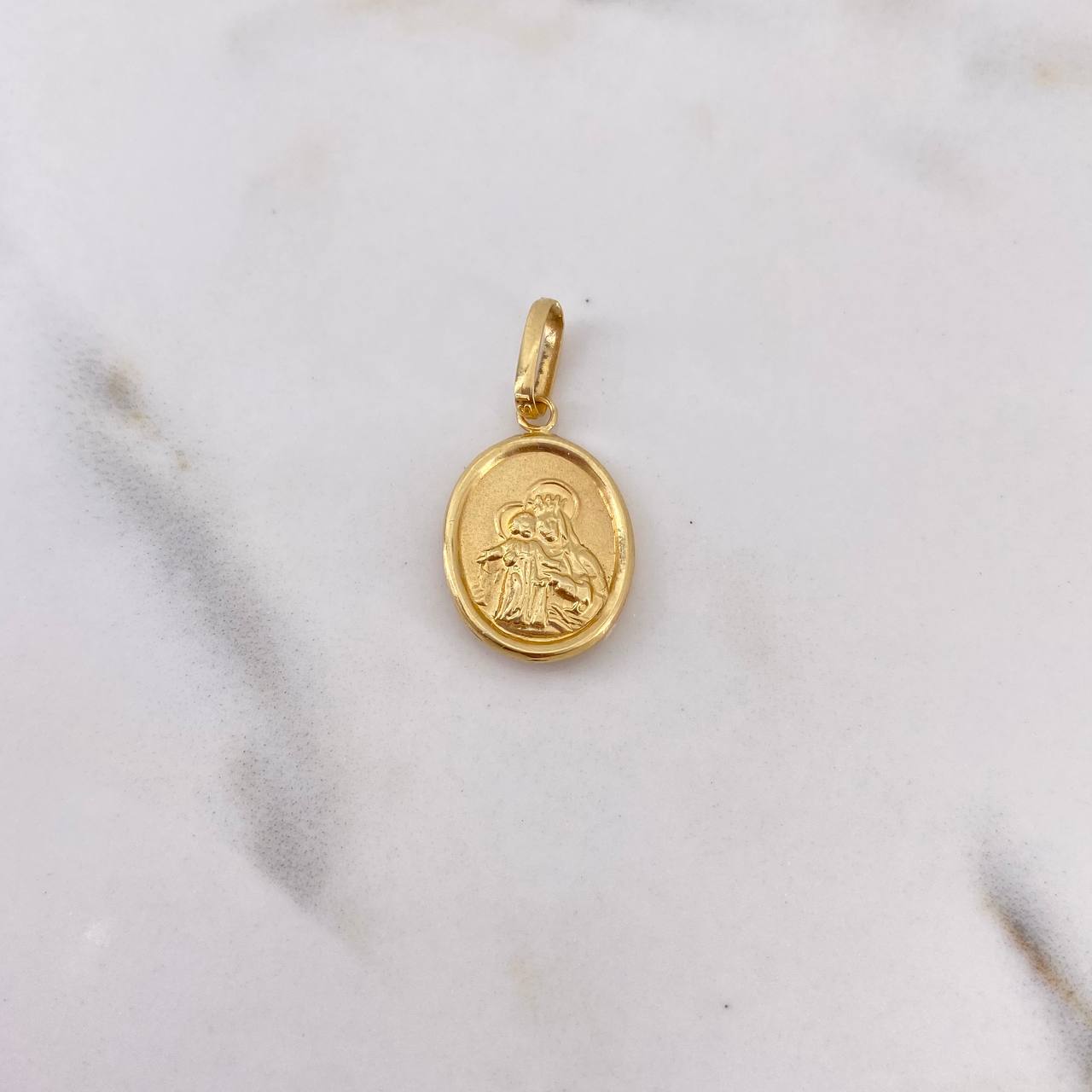 Dije Virgen Del Carmen 0.95gr / 2.3cm / Sagrado Corazon De Jesus Troquelado Oro Amarillo 18K #