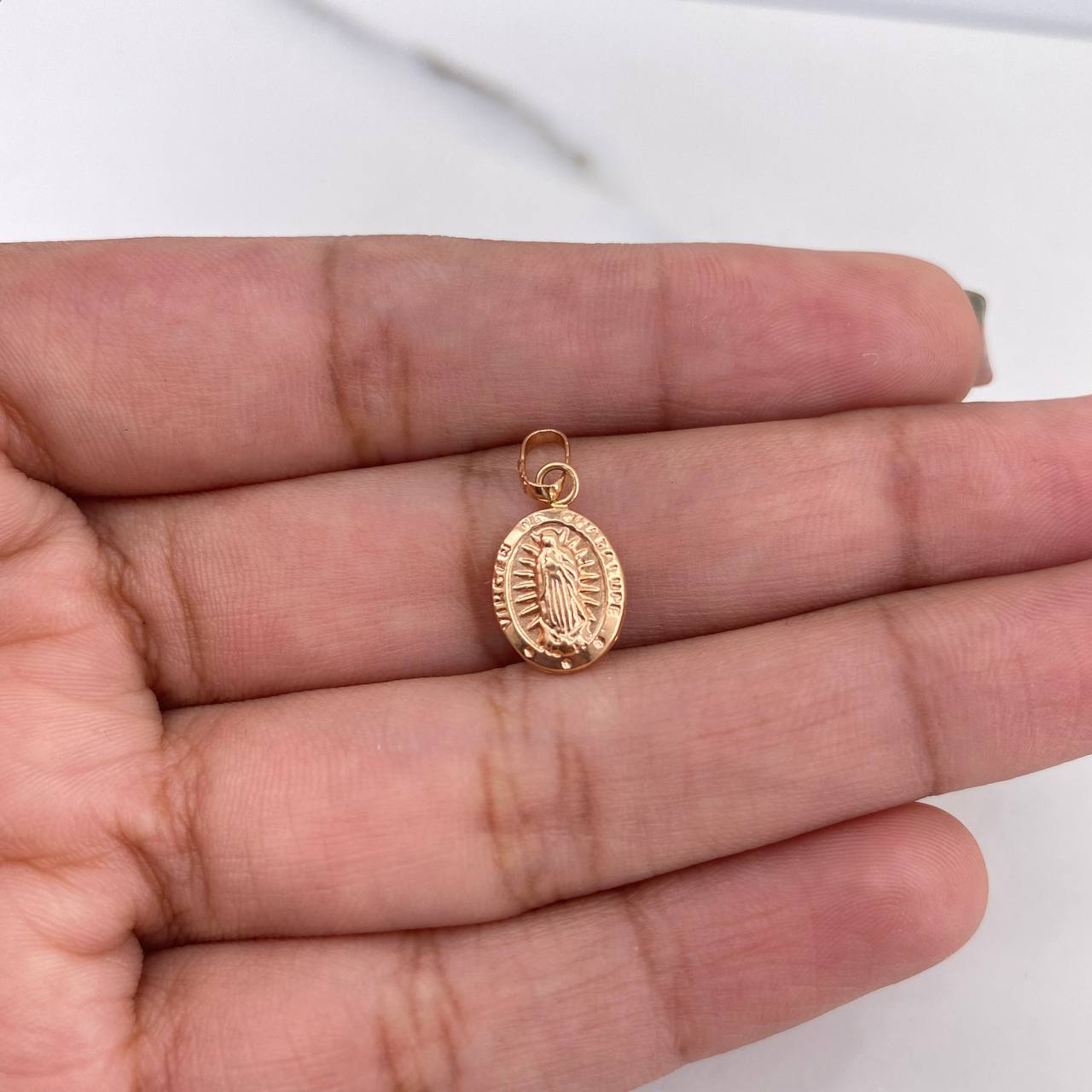 Dije Virgen Guadalupe 0.45gr / 1.7cm / Troquelado Oro Rosa 18K #